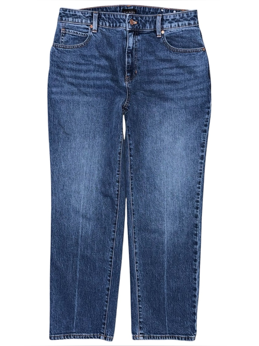Talbots Petite High Waist Relaxed Jeans Stillwell Wash Womens 10P Stretch Denim